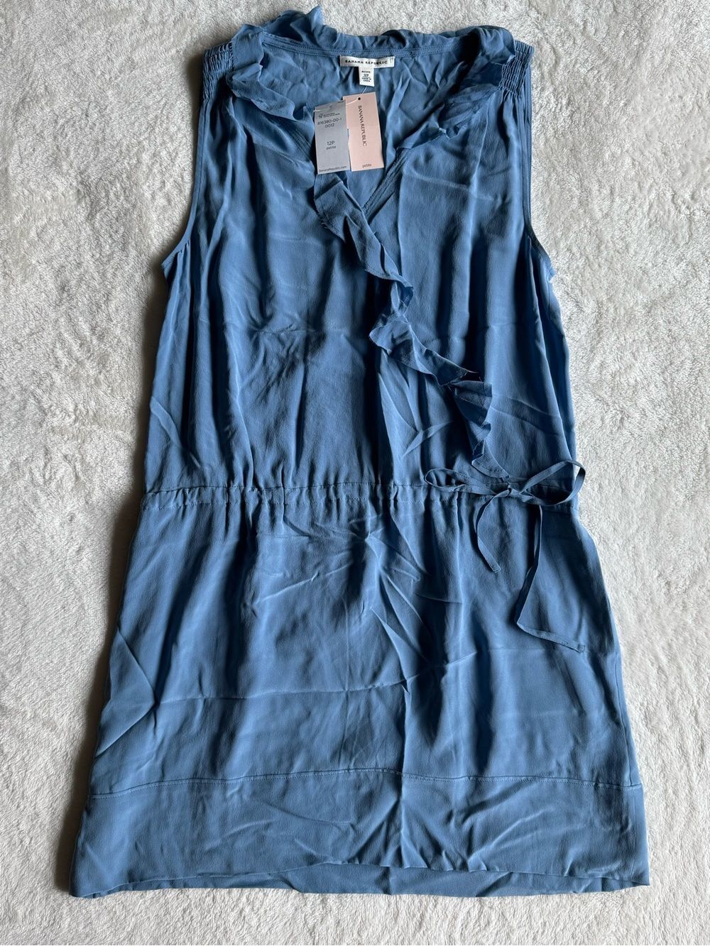banana republic blue silk dress | Dresses | Banana Republic 0 Ruffle Wrap 12p Nwt updated_fit
